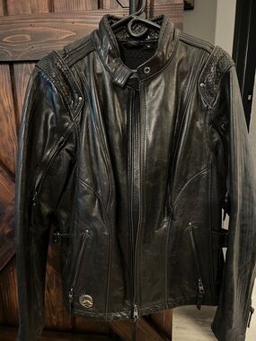 Harley-Davidson Black Leather Bomber Jacket